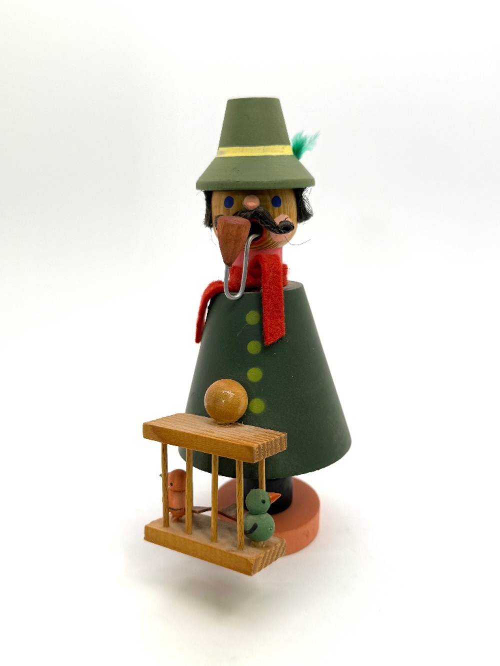 Original Erzgebirge German Vintage Incense Smoker Bird Man